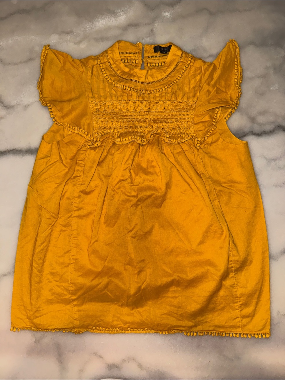 J.Crew mustard yellow blouse